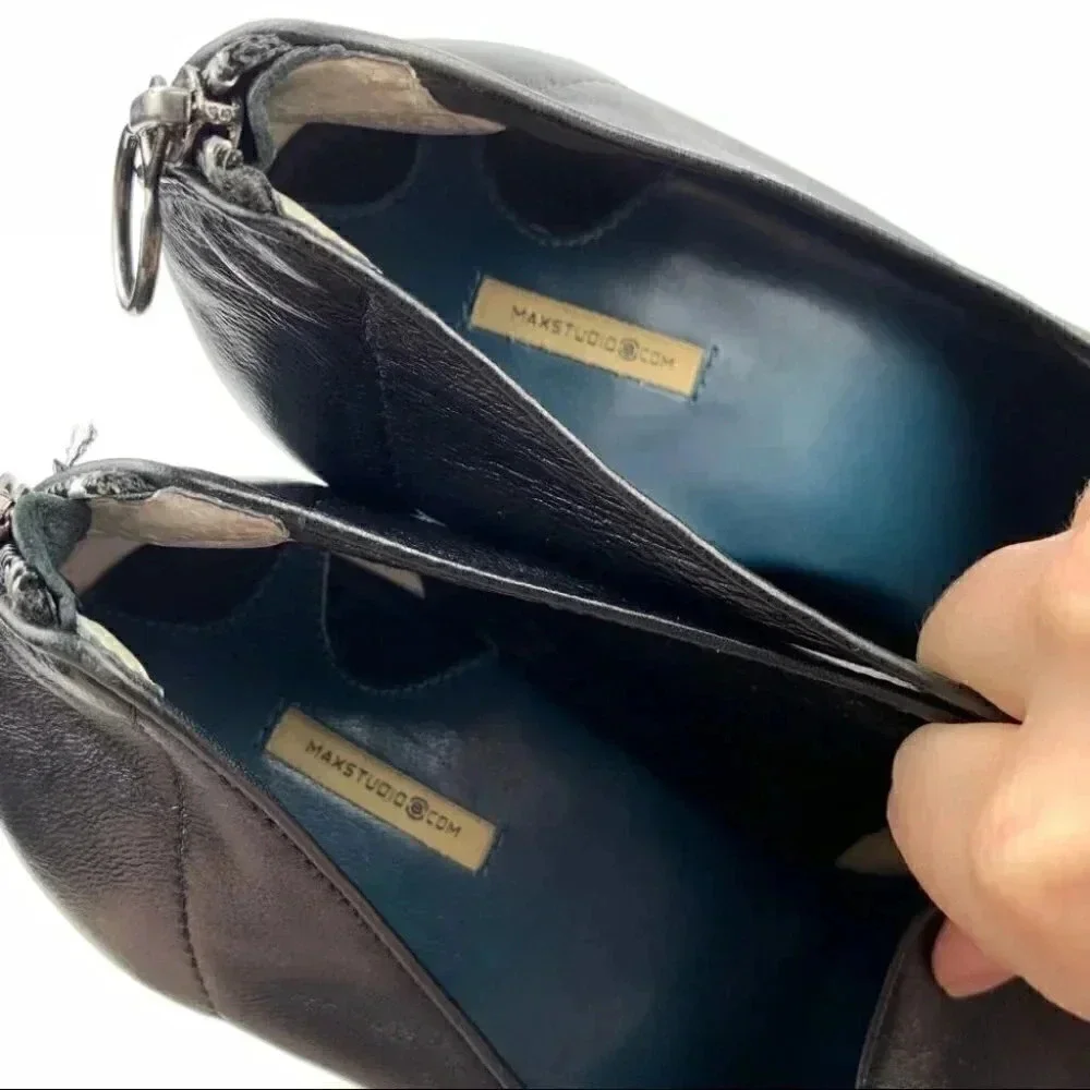 Max Studio ankle booties size 8.5 black leather